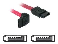 Delock SATA Cable - 30cm, Right-Angle Connector, Red
