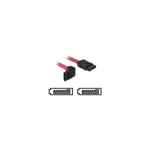 Delock SATA Cable - 30cm, Right-Angle Connector, Red