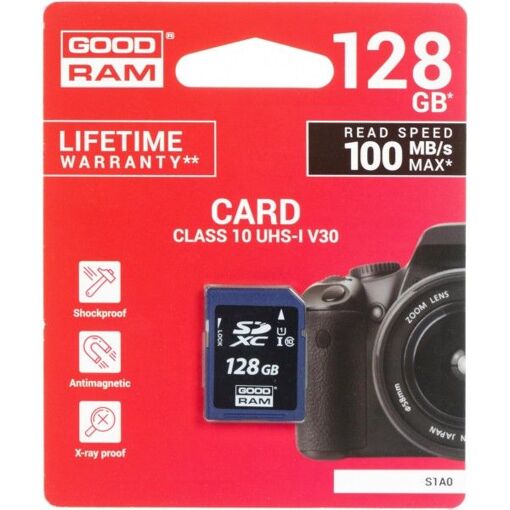 Wilk Elektronik GOODRAM S1A0 128GB Flash Memory Card UHS-I V30/U1/Class10 SDXC