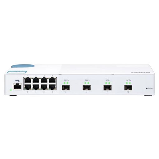 QNAP QSW-M408S - Managed Switch - 8 x Gigabit + 4 x 10 Gigabit SFP+ - Desktop