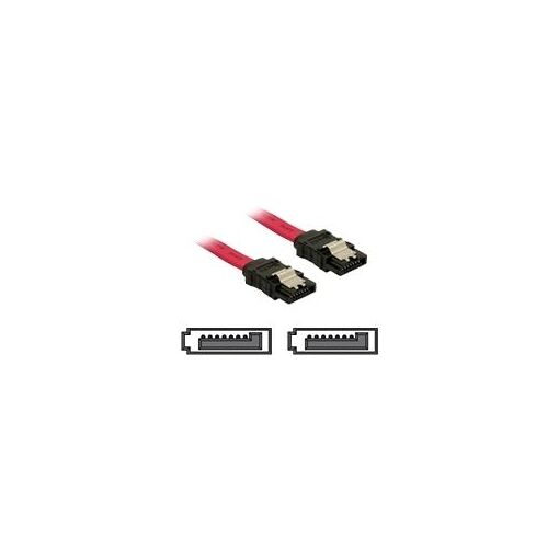 Câble SATA Delock - 50 cm, Verrouillable, Connecteur à angle droit, Rouge
