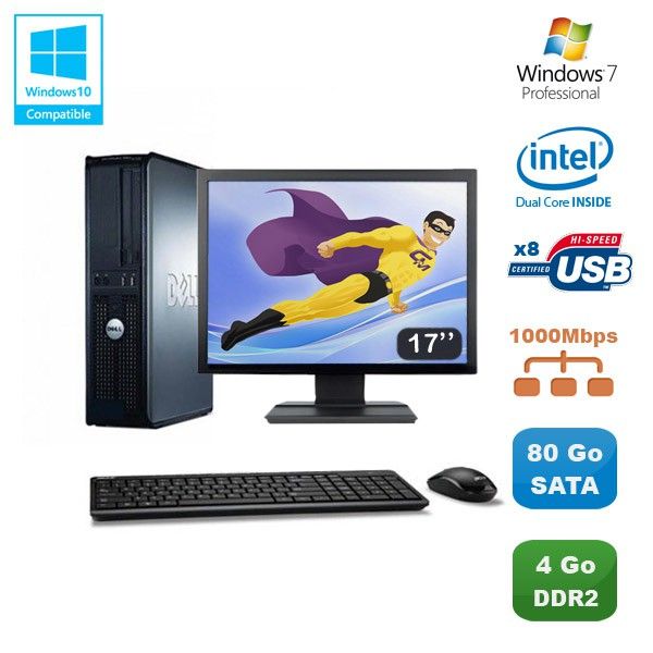 Dell Optiplex 760 DT Desktop PC - Intel Core Duo E5200, 2.5GHz, 4GB RAM, 80GB HDD, Windows 7 Pro