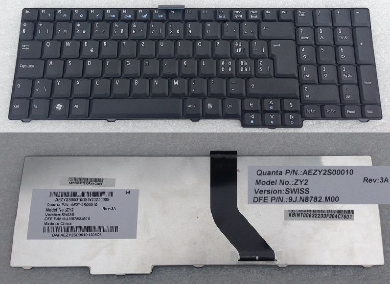 Acer Swiss German Keyboard for TravelMate 7530, 7730, 7730G