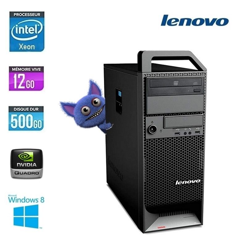Lenovo ThinkStation S30 - Intel Xeon E5-1607 3.0GHz, 12GB RAM, 500GB HDD, DVD-RW, NVIDIA Quadro K2000D, Windows 8, AZERTY Keyboard and Mouse