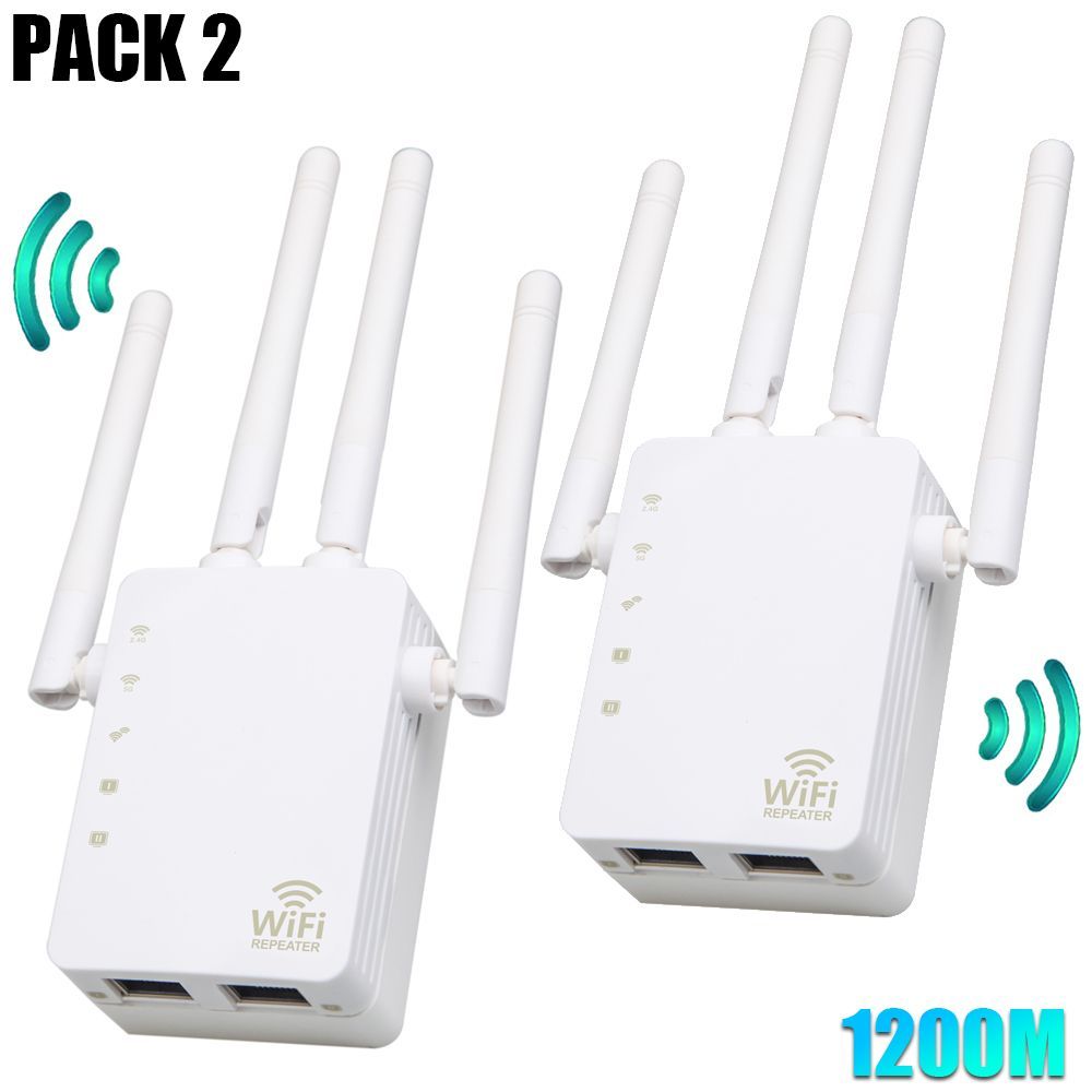 Repetidor WiFi E.F.Connection de 1200 Mbps Banda Dual 2.4 y 5 GHz 2 Puertos LAN - Blanco