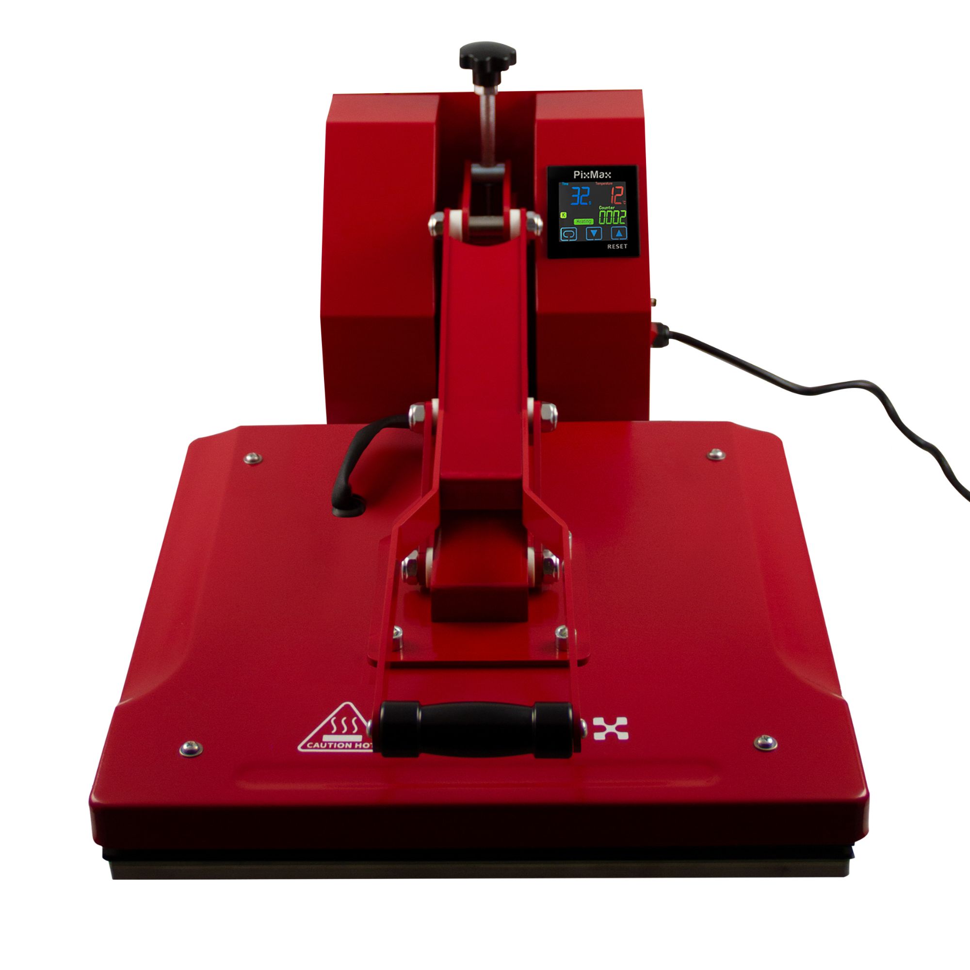 Presse à Chaud PixMax 50x50 cm Rouge Impression par Transfert - Sublimation - Écran Tactile LED - 0 à 250°C - Création et Personnalisation de T-shirts, Pulls, Sacs...