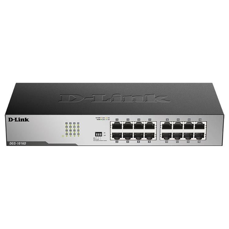D-Link DGS 1016D Desktop Switch - 16 Ports, 10/100/1000 Mbps