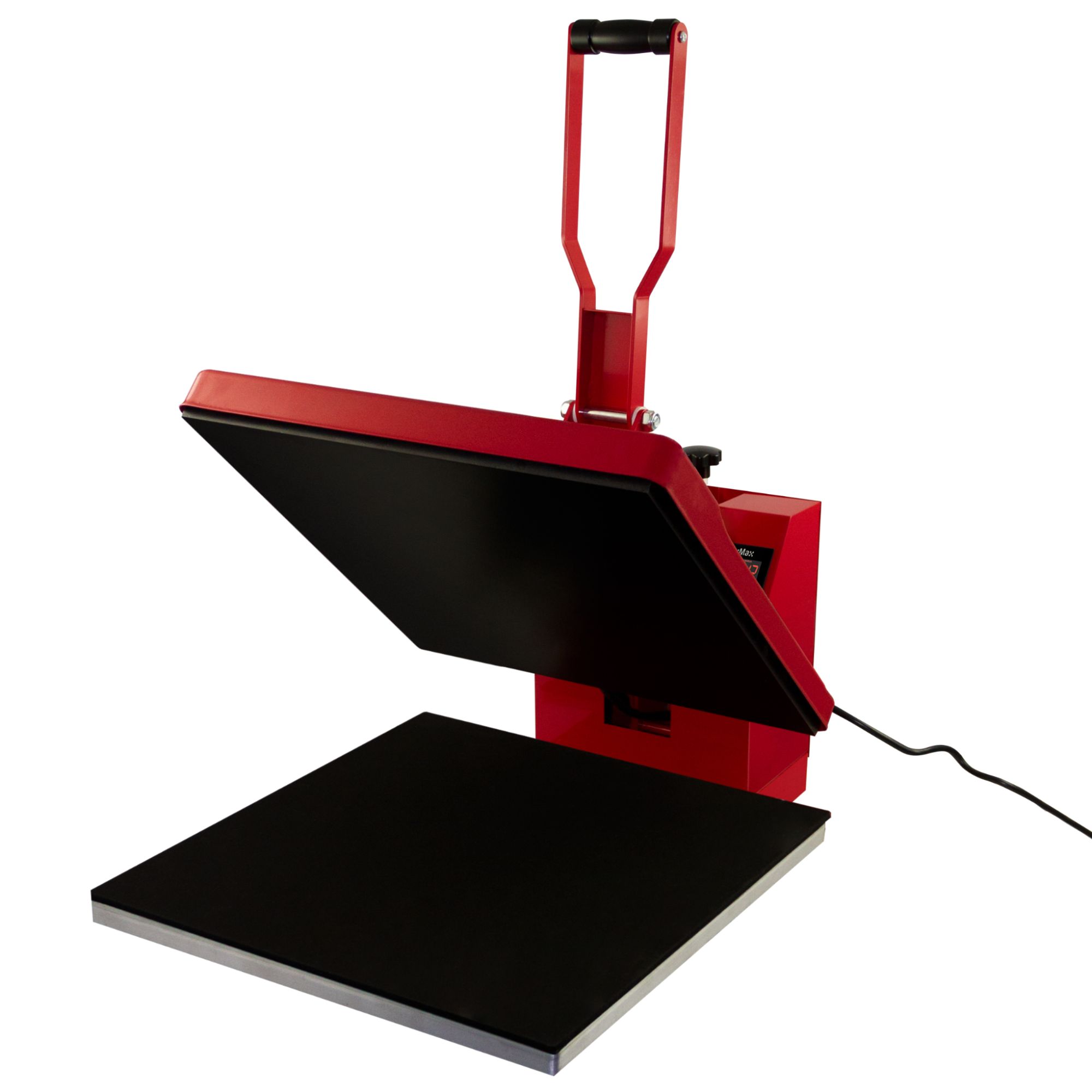 Presse à chaud PixMax 50x50 cm Rouge Transfert de chaleur + Feuille de téflon - Sublimation - Écran tactile LED - 0 à 250°C - Impression sur t-shirt, sweat et sac