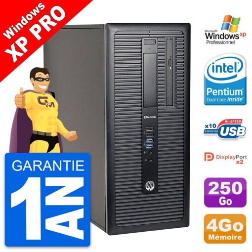 HP EliteDesk 800 G1 MT Desktop PC - Intel Core i3-4120, 4GB RAM, 250GB HDD, Windows XP
