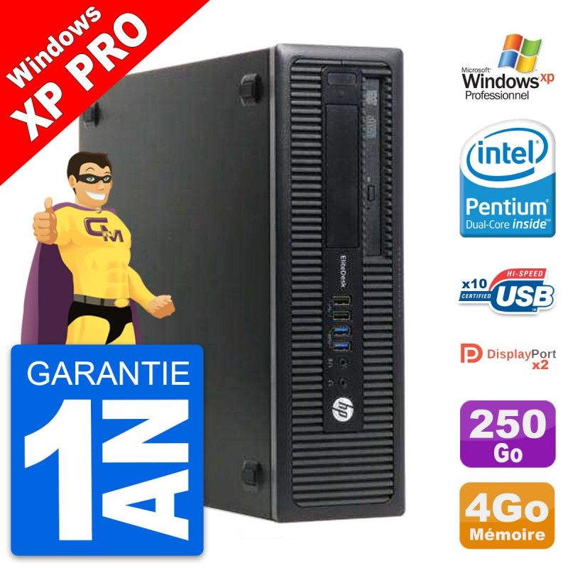 HP EliteDesk 800 G1 SFF PC - Intel Core i3-4170, 4GB RAM, 250GB HDD, Windows XP