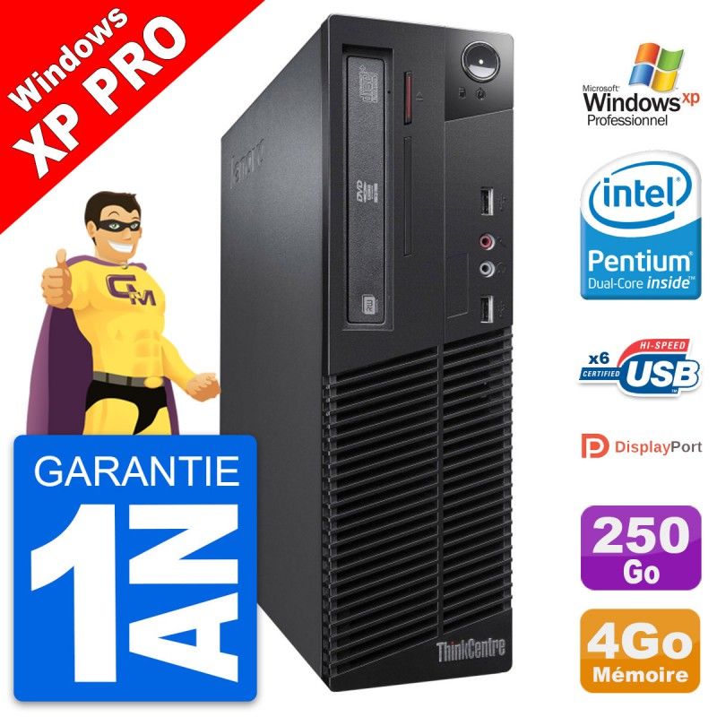 Lenovo ThinkCentre M73 SFF Desktop PC - Intel Core i3-3220, 4GB RAM, 250GB HDD, Windows XP