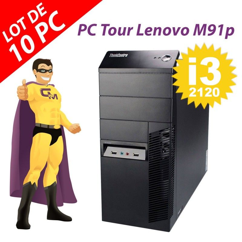Ordinateur de bureau Lenovo M91p - Processeur Intel i3-2120, 4 Go de RAM, 250 Go SSD, Windows 10, Wi-Fi