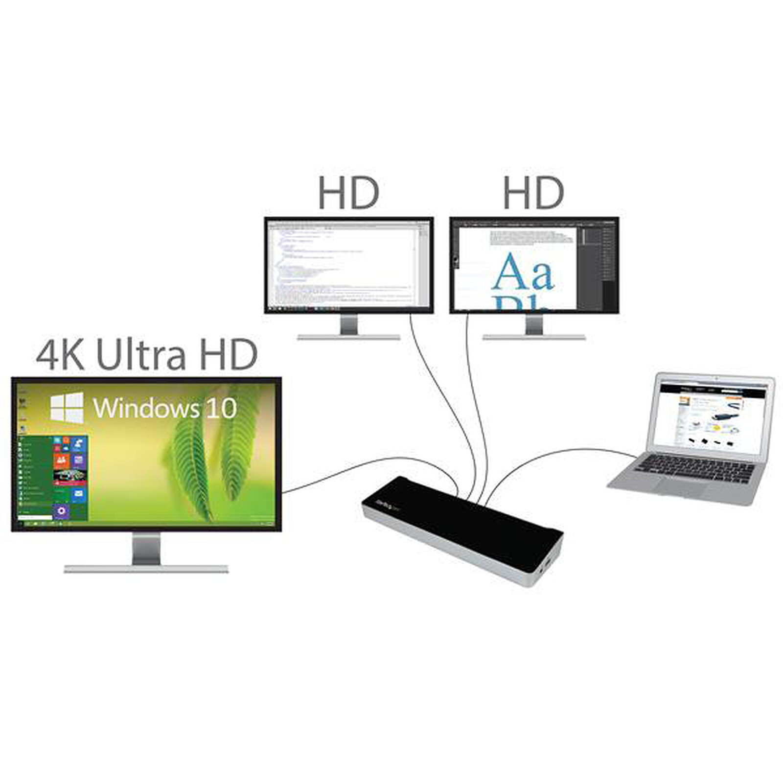 Estación de trabajo portátil StarTech.com USB 3.0 Triple Pantalla - 4K