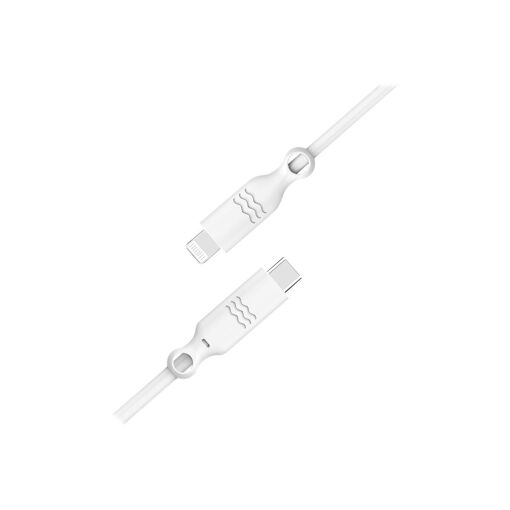Cable Bigben Just Green Lightning - 24 pines USB-C a Lightning - 2 m - Blanco