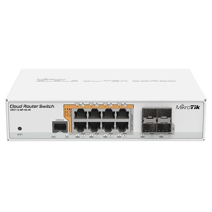 Mikrotik CRS112-8P-4S-IN Gigabit Ethernet Switch (10/100/1000) with PoE