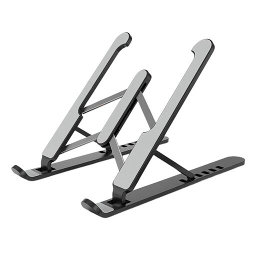 Soporte para portátil, soporte de enfriamiento ajustable y plegable - Negro