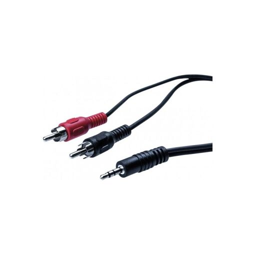 Dexlan 3.5mm Stereo Jack to 2 RCA Male Cable, Black, 3 Meters