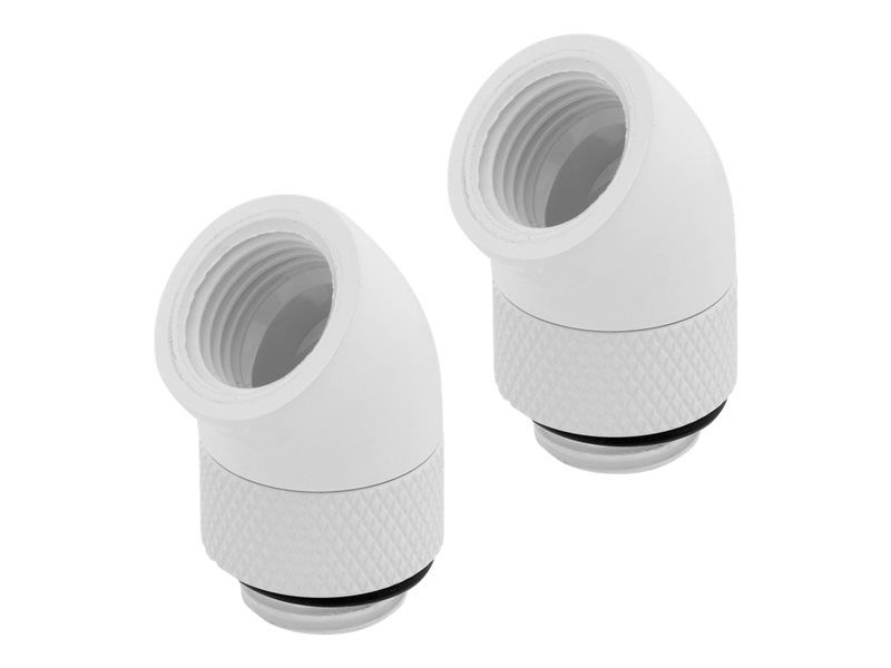 Adaptador rotativo Corsair Hydro X Serie 45° (Blanco, Pack de 2)