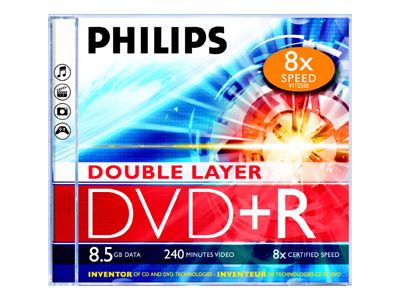 Philips 5x DVD+R DL 8.5GB (240min) 8x Burner