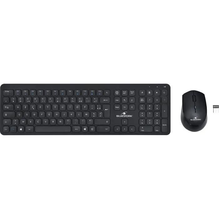 Kit de teclado y ratón Bluestork Silent Office inalámbrico - Negro