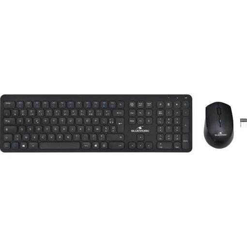 Bluestork Silent Office Pack Wireless Keyboard and Mouse Set - Black