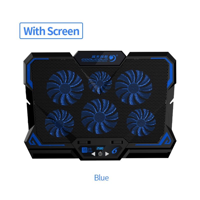 PUCCTechnol CoolCold 17-Inch Gaming Laptop Cooler with LED Screen and Two USB Ports