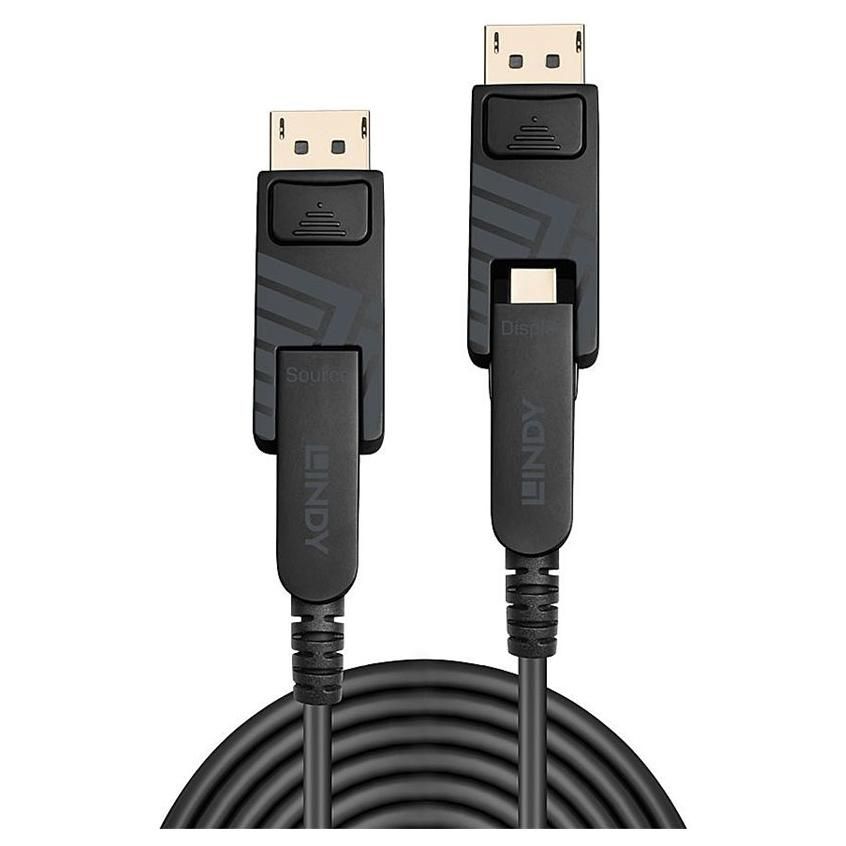 Lindy DisplayPort Cable Kit - 50m, Round, 8K UHD (7680 x 4320) Support
