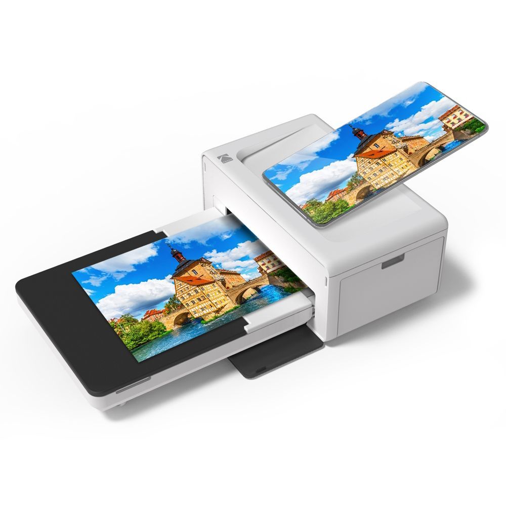 Kodak PD460 - Bluetooth Photo Printer & Dock (Postcard Format 10x15 cm - 4x6'', 4-Pass Thermal Sublimation, 10 Photos Included)