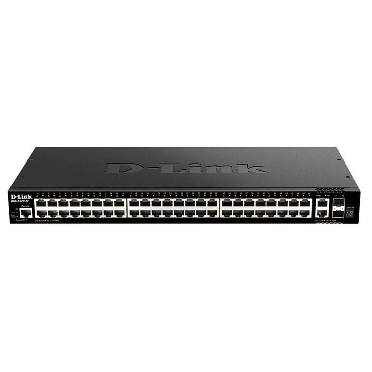 D-Link DGS 1520-52 - Switch - C3 - Smart - 48x 10/100/1000 + 2x 10G Ethernet + 2x 10G SFP+ - Rack-mount