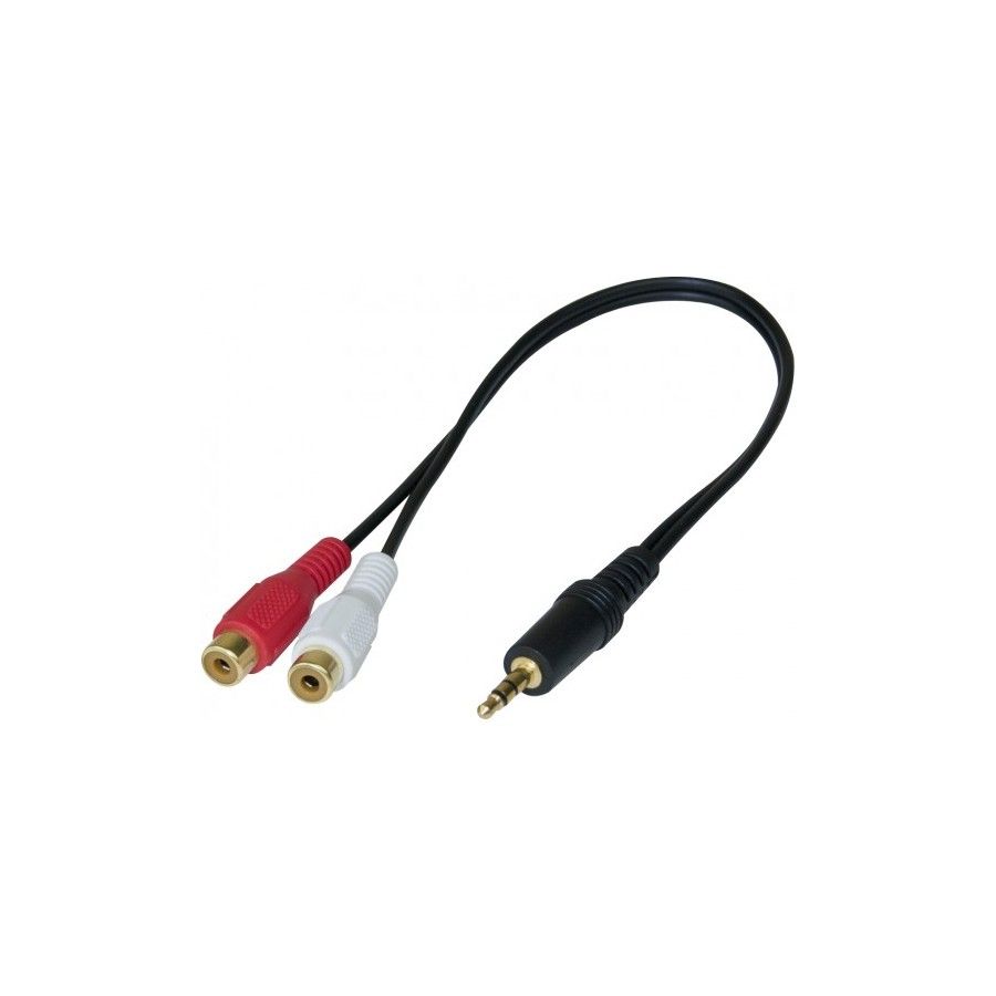 Adaptador de audio estéreo Dexlan (conector de 3,5 mm macho a 2 hembras RCA, 30 cm)