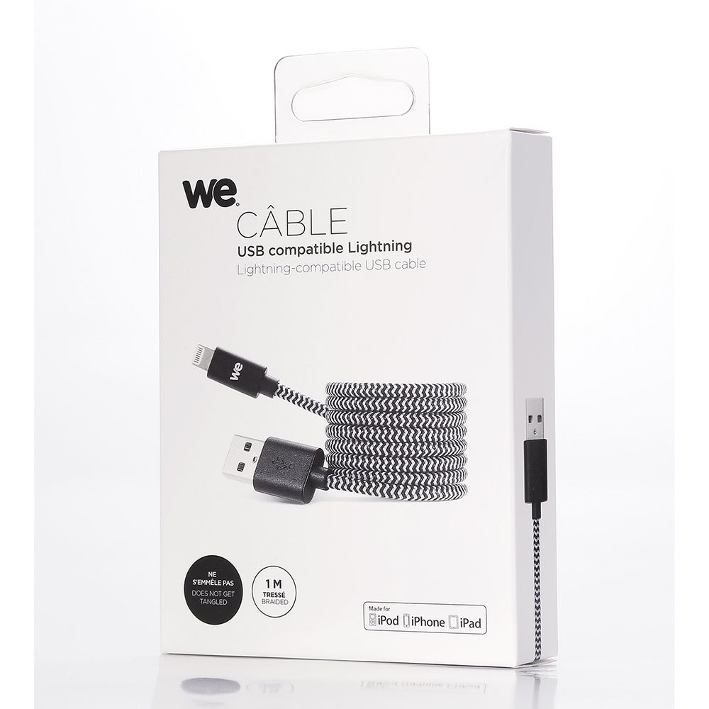 WE Nylon Braided USB/Lightning Cable 1m