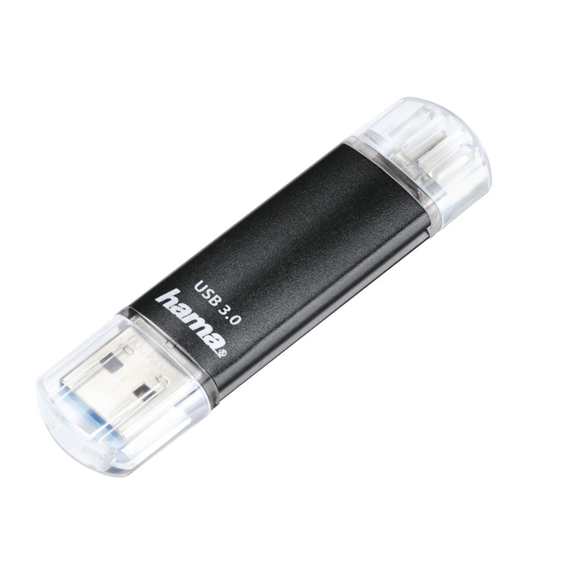 Hama Laeta Twin USB 3.0 Flash Drive, 16GB, Black