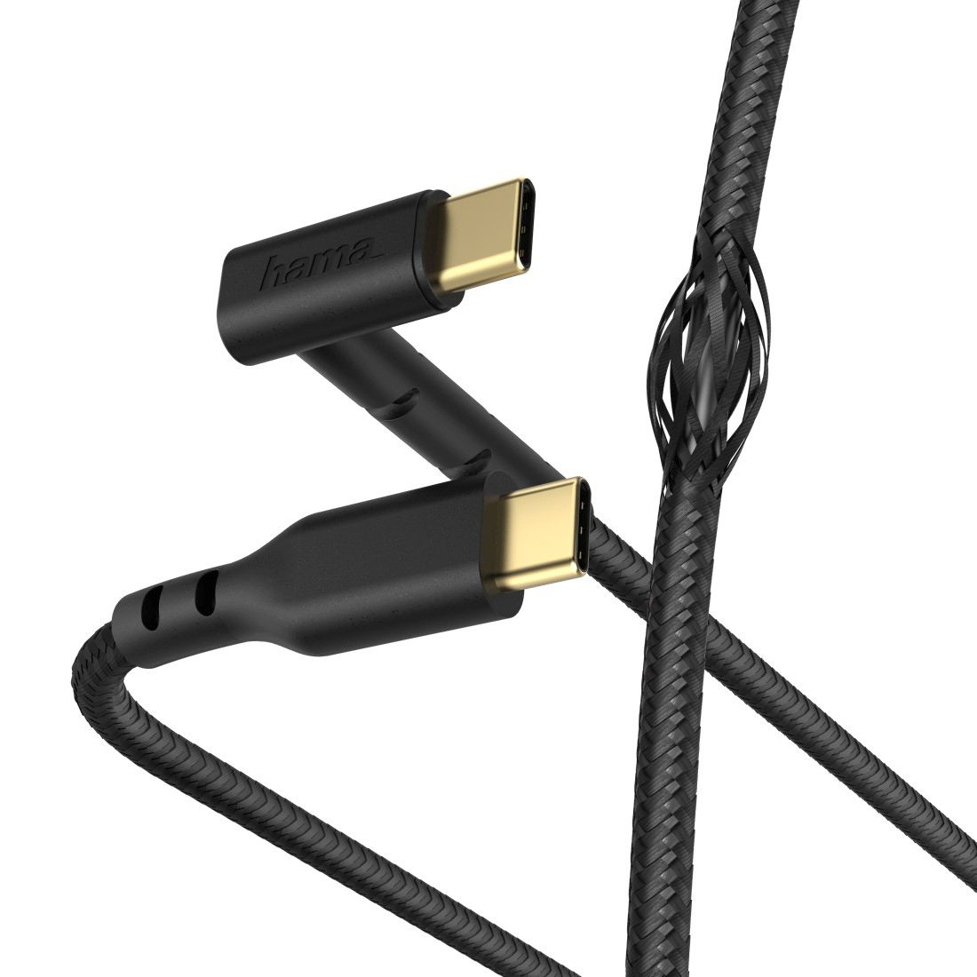 Hama USB-C to USB-C Cable Stand, 1.5m, Black