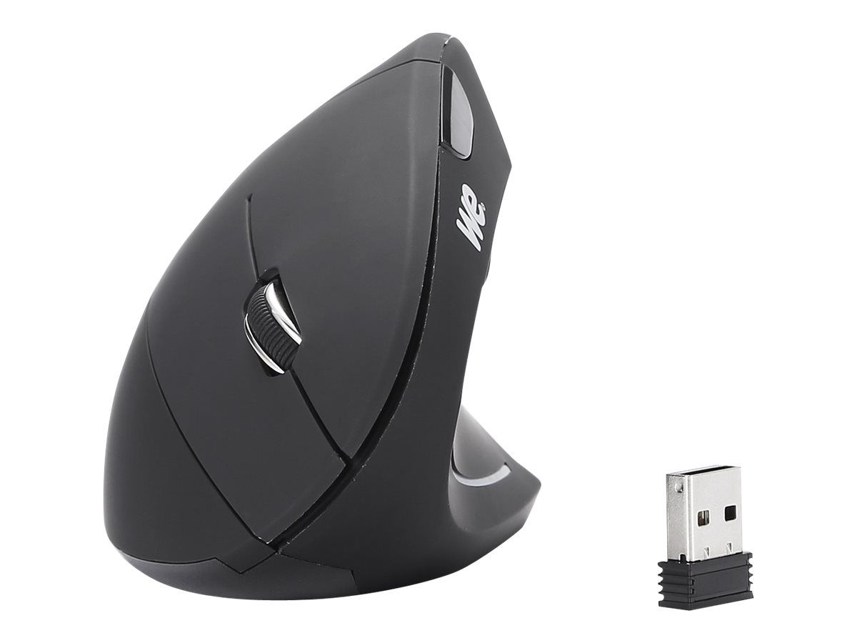 Ratón WE vertical - ergonómico - para diestros - óptico - 5 botones - inalámbrico - 2.4 GHz - receptor USB inalámbrico