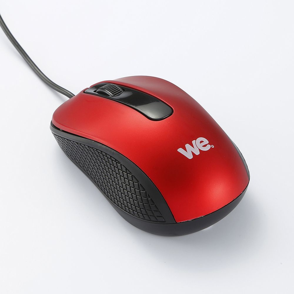 WE Connect Filaire Mouse - USB - Red (1200DPI, 1.5m Cable)