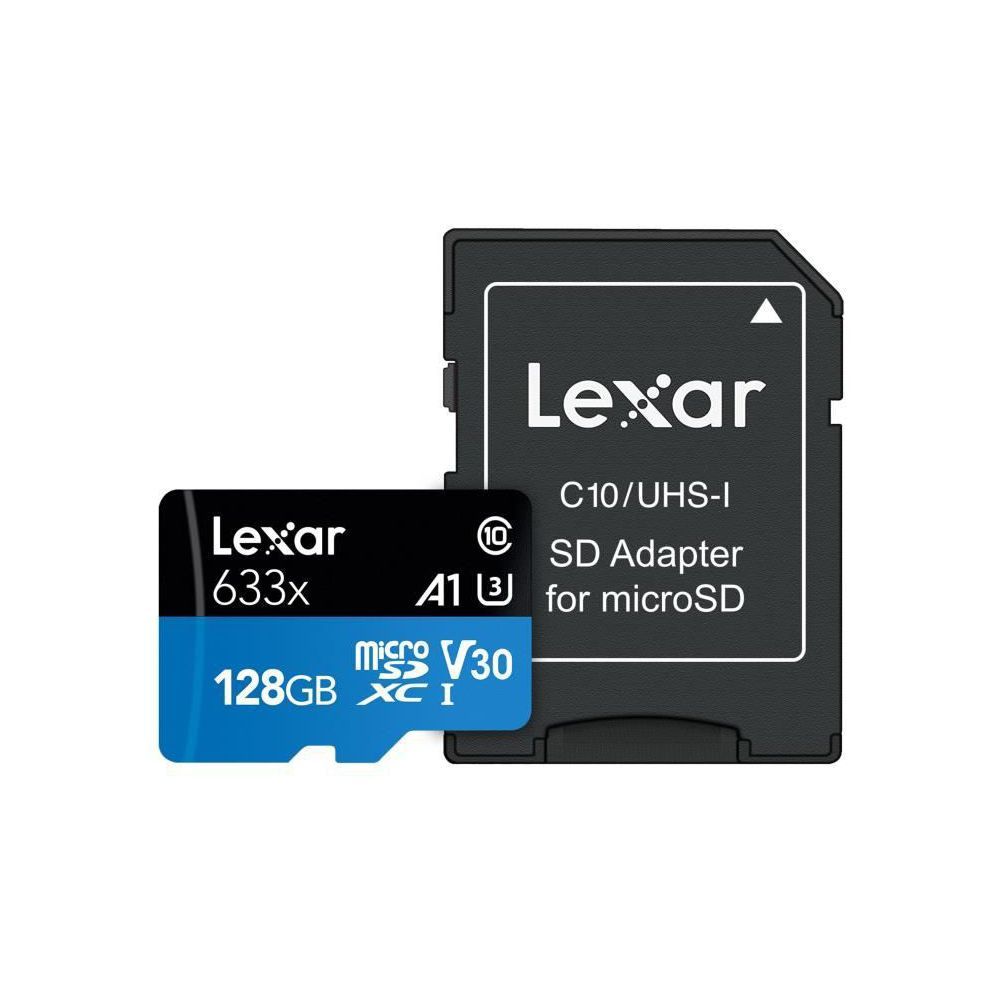 Tarjeta de memoria Lexar 128GB de alto rendimiento 633x V30 UHS-I U3