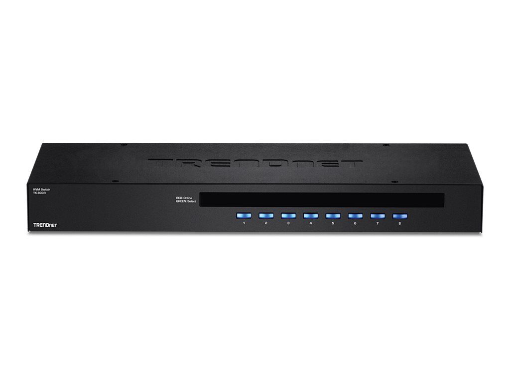 Trendnet TK 803R - KVM Switch - 8 x KVM Ports - 1 Local User - Rack Mountable - TAA Compliant