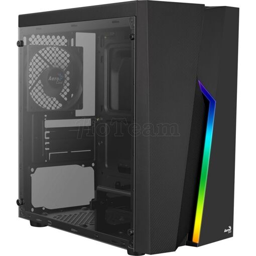 Caja de ordenador AeroCool Bolt Mini BG RGB micro ATX torre pequeña con panel de vidrio negro