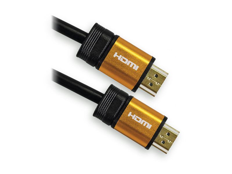 Cable HDMI y Ethernet de alta velocidad APM - 3 m - Negro/Dorado