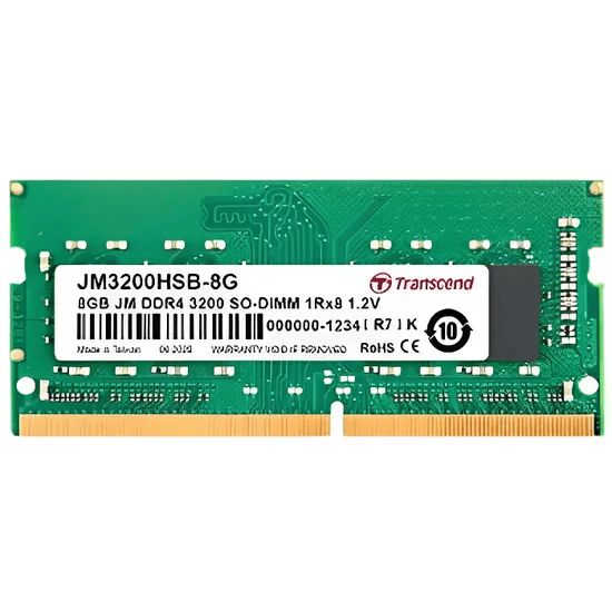Transcend JetRAM 8GB DDR4 SO-DIMM 260-Pin 3200MHz (PC4-25600) CL22 1.2V Non-Buffered Non-ECC Memory Module