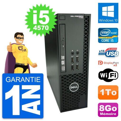 Dell Precision T1700 SFF Computer - Intel i5-4570, 8GB RAM, 1TB HDD, Windows 10, WiFi