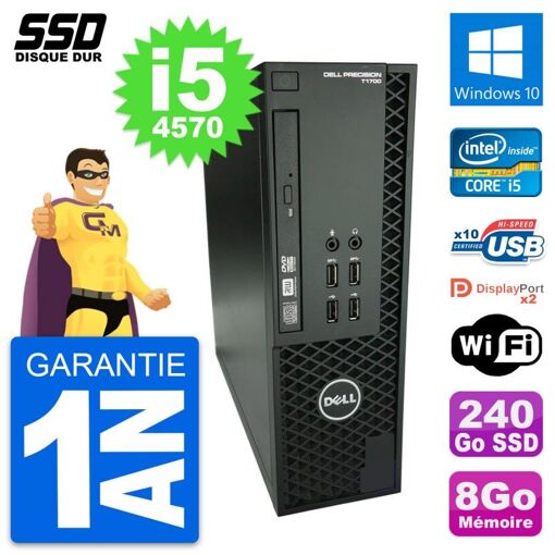Dell Precision T1700 SFF PC - Intel Core i5-4570, 8GB RAM, 240GB SSD, Windows 10, WiFi