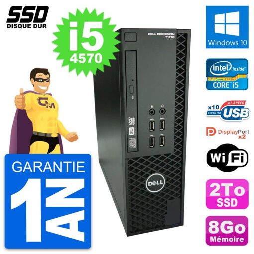 Dell Precision T1700 SFF Computer - Intel Core i5-4570, 8GB RAM, 2TB SSD, Windows 10, WiFi