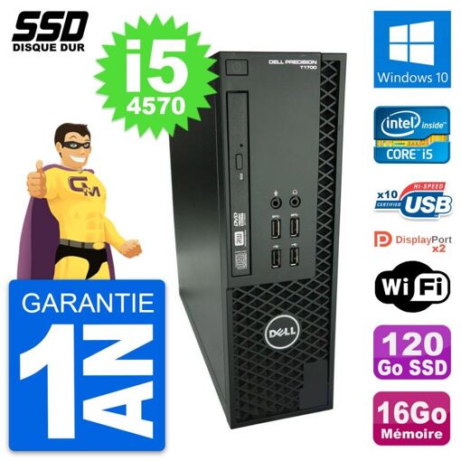 Dell Precision T1700 SFF PC - Intel i5-4570, 16GB RAM, 120GB SSD, Windows 10, WiFi