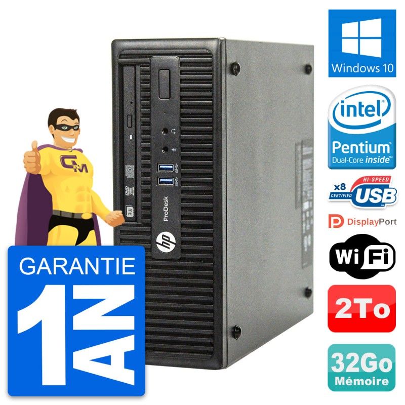 HP ProDesk 400 G3 SFF Computer - Intel Core i5-7400, 32GB RAM, 2TB HDD, Windows 10