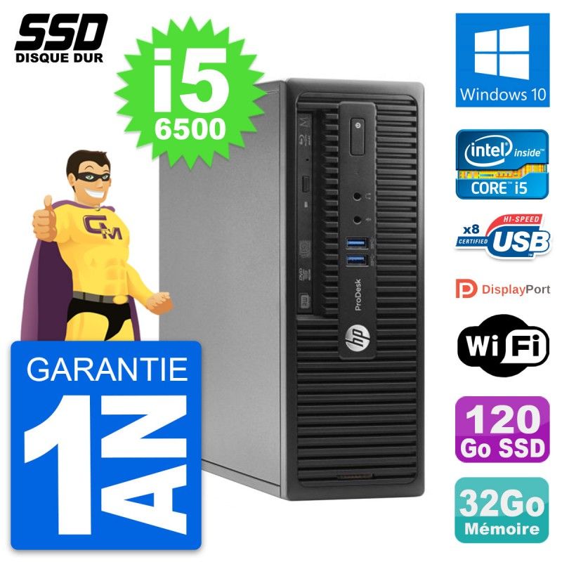 HP ProDesk 400 G3 SFF PC - Intel Core i5, 32GB RAM, 120GB SSD, Windows 10, WiFi