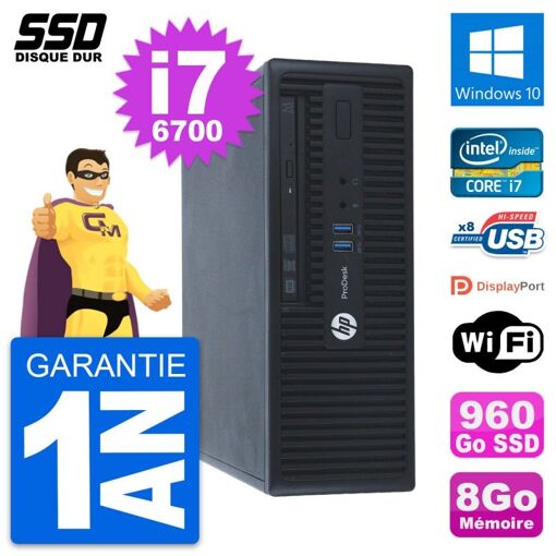 HP ProDesk 400 G3 SFF PC - Intel Core i7, 8GB RAM, 960GB SSD, Windows 10, WiFi
