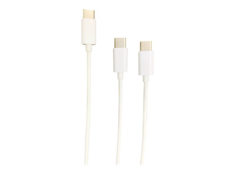 Steelplay Double Play & Charge - Charging and Data Cable - USB-C to USB-C - 3ft - White - For Sony DualSense; PlayStation 5