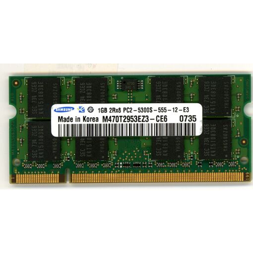 Módulo de memoria Samsung 1GB DDR2 (200 pines, 667 MHz, PC2-5300, CL5, 1.8V, sin amortiguación, no ECC)