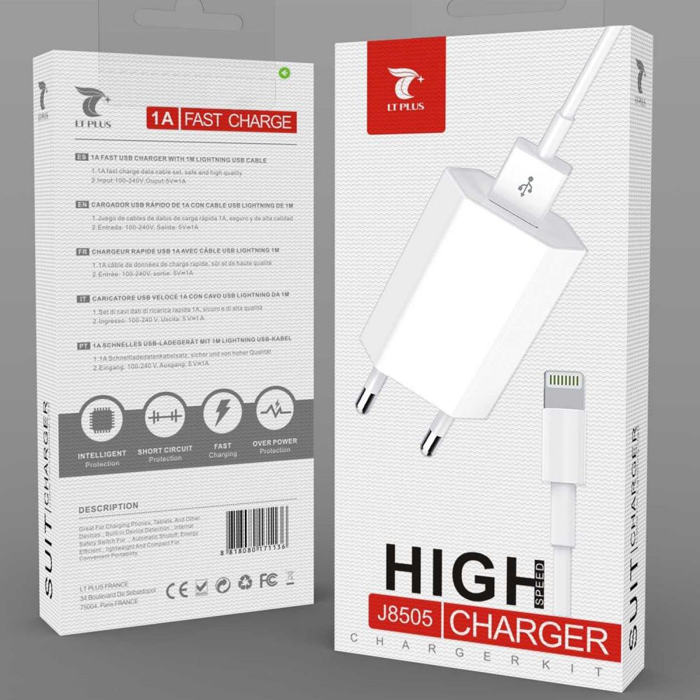 LT-Plus Lightning Cable and USB Charger 1A for iPhone